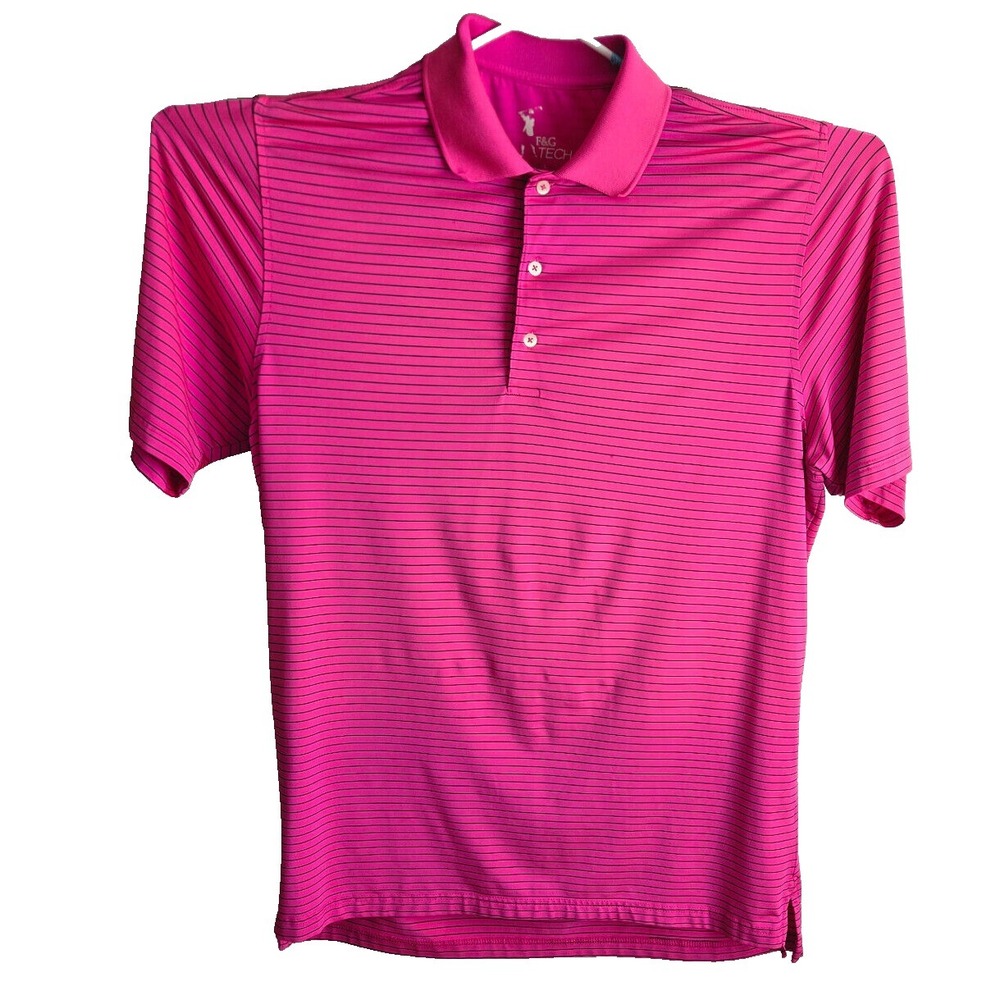 F &G Golf Shirt Large Colorful Hot Pink